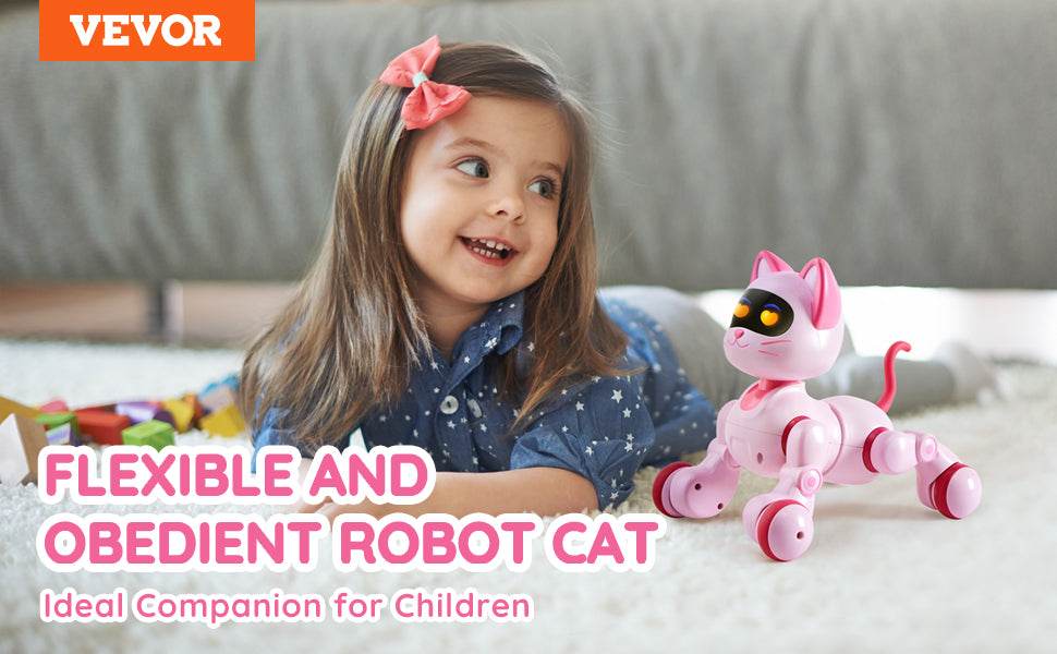 RC VEVOR Programmable Remote Control Cat Robot with Voice Commands and Touch-Sense Music - Fun Stunt Toy for Kids 3-6 Years - ToylandEU