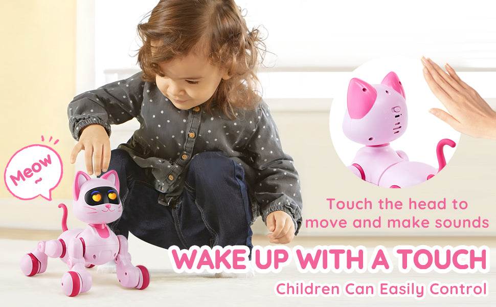 RC VEVOR Programmable Remote Control Cat Robot with Voice Commands and Touch-Sense Music - Fun Stunt Toy for Kids 3-6 Years - ToylandEU