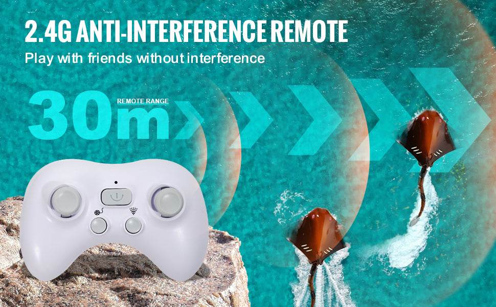 RC VEVOR Remote Control Manta Ray RC Boat - Electric Water Toy for Boys, Summer Birthday Gift, 2.4G Simulation Fun - ToylandEU