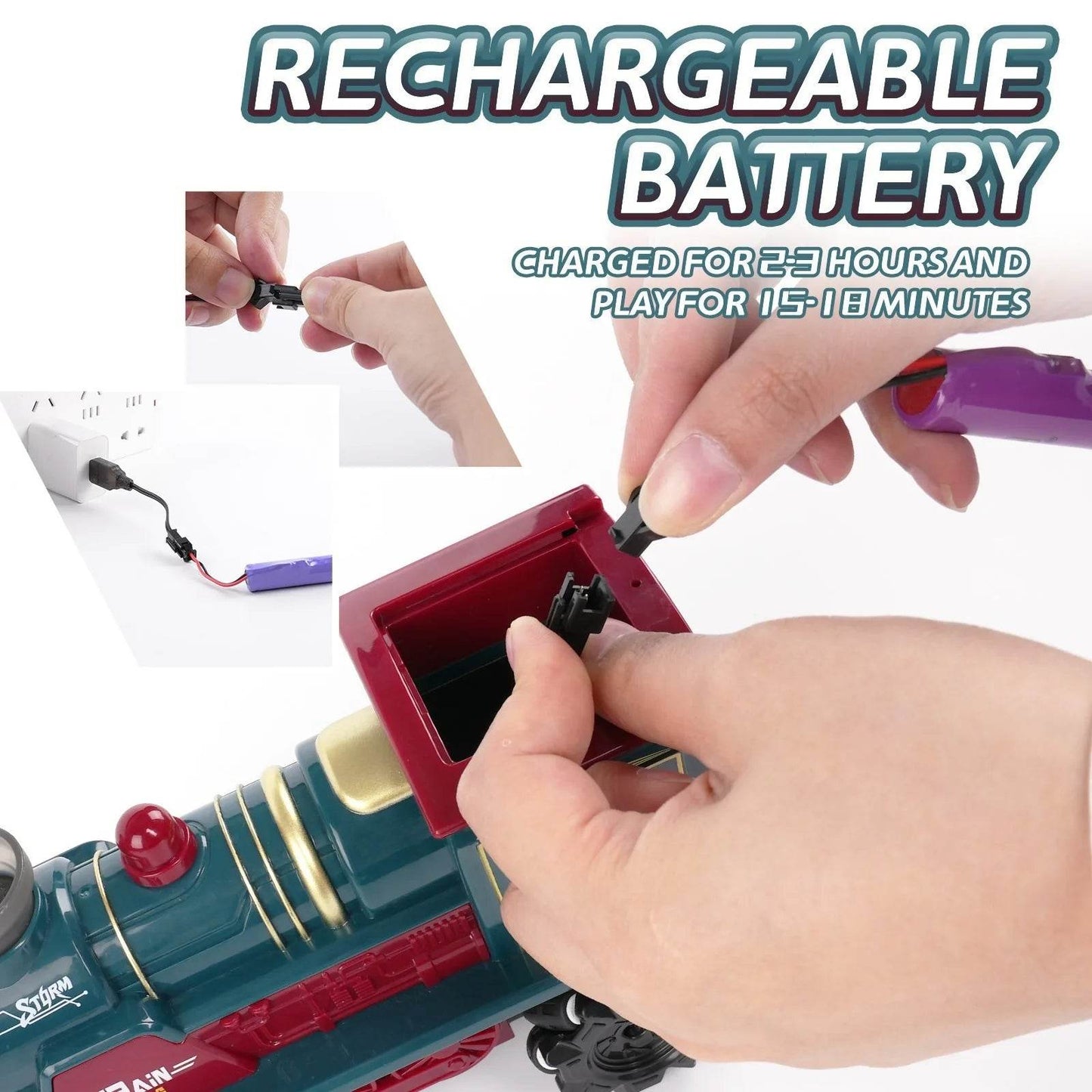 RC Vintage RC Smoke-Simulating Train: Exciting Radio-Controlled Stunts with Atmosphere Lights - ToylandEU