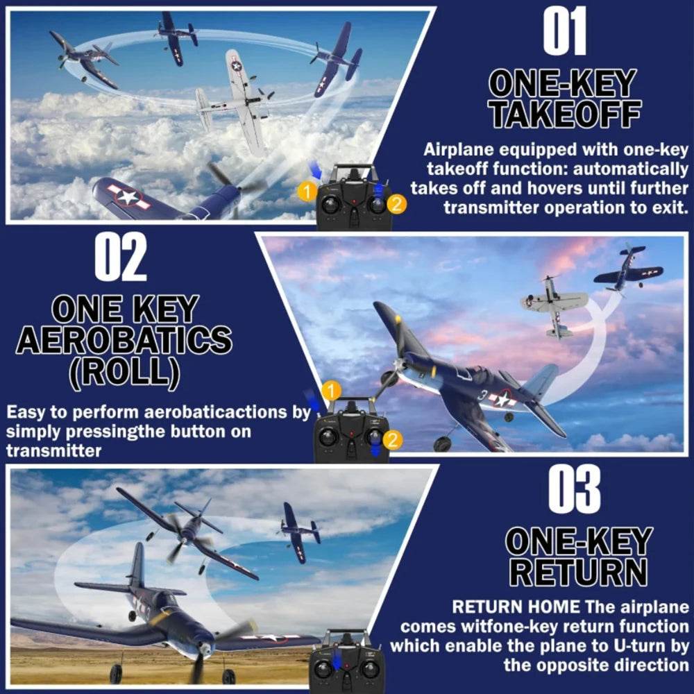 RC Volantexrc F4U Corsair 400mm Wingspan Remote Control Aerobatic RC Fighter Plane with 2.4G 4CH EPP Foam Design - ToylandEU