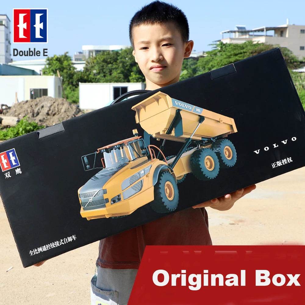 RC Volvo RC Alloy Dump Truck - 1:20 Scale, 2.4GHz Control, 15kg Lifting Capacity, LED Lights - ToylandEU