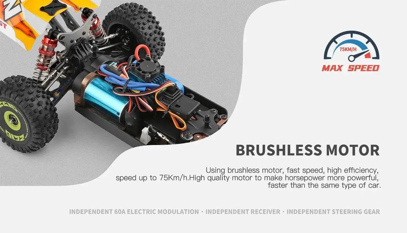  RC WL 144010 V8 1:14 Scale 4WD High-Speed Brushless Motor RC Drift Car - 75Km/H Off-Road Racing Vehicle for Kids -  ToylandEU™