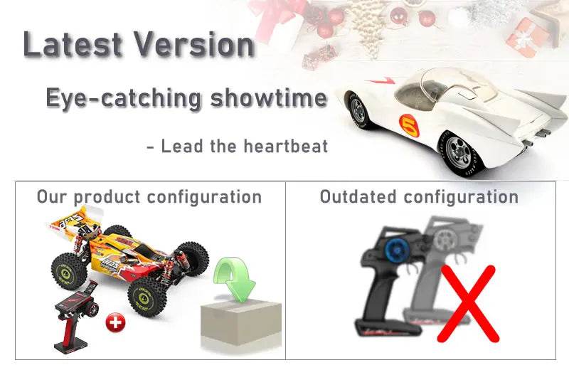 RC WL 144010 V8 1:14 Scale 4WD High-Speed Brushless Motor RC Drift Car - 75Km/H Off-Road Racing Vehicle for Kids - ToylandEU