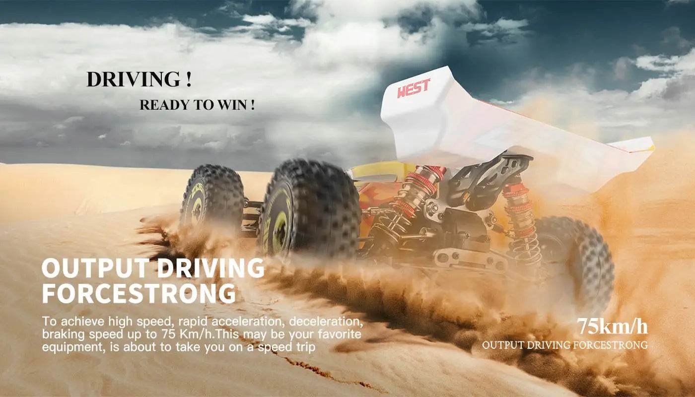RC WL 144010 V8 1:14 Scale 4WD High-Speed Brushless Motor RC Drift Car - 75Km/H Off-Road Racing Vehicle for Kids - ToylandEU