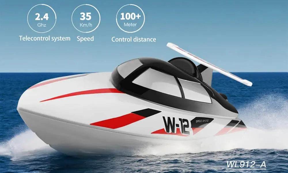 RC WL 912-A High-Speed RC Racing Boat - 35KM/H Remote Control Speedboat with Capsize Protection - Perfect Gift for Boys and Kids - ToylandEU