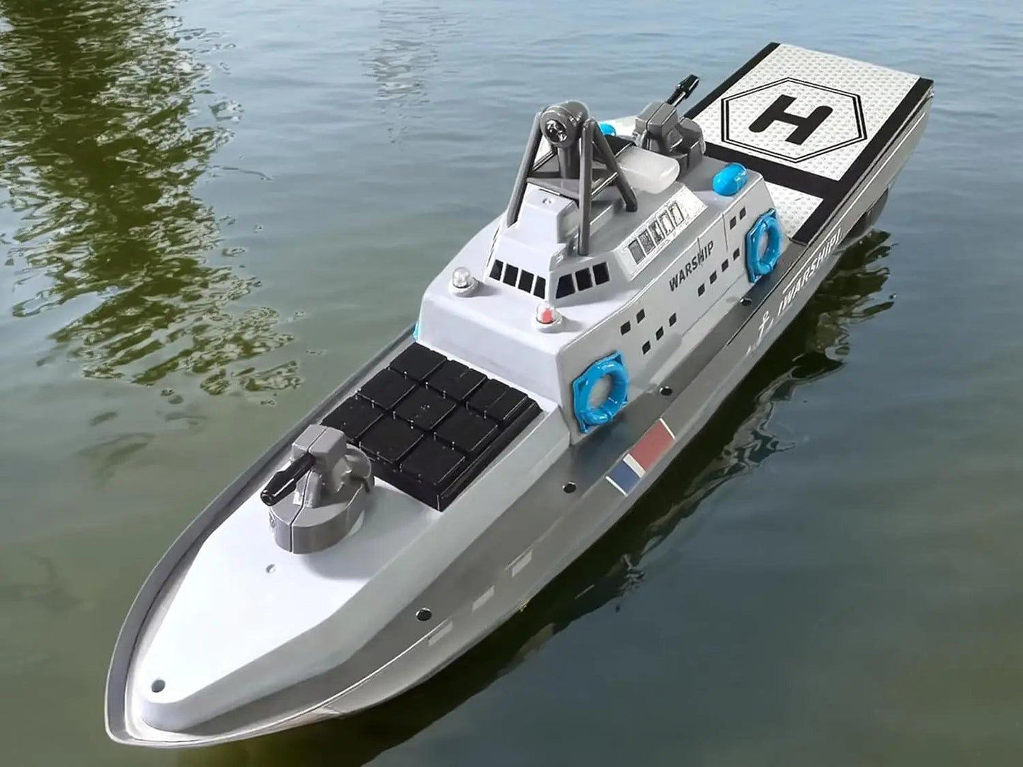  RC Warship 22in 56cm Length 8WD 2.4G LED | Toylandeu™ 