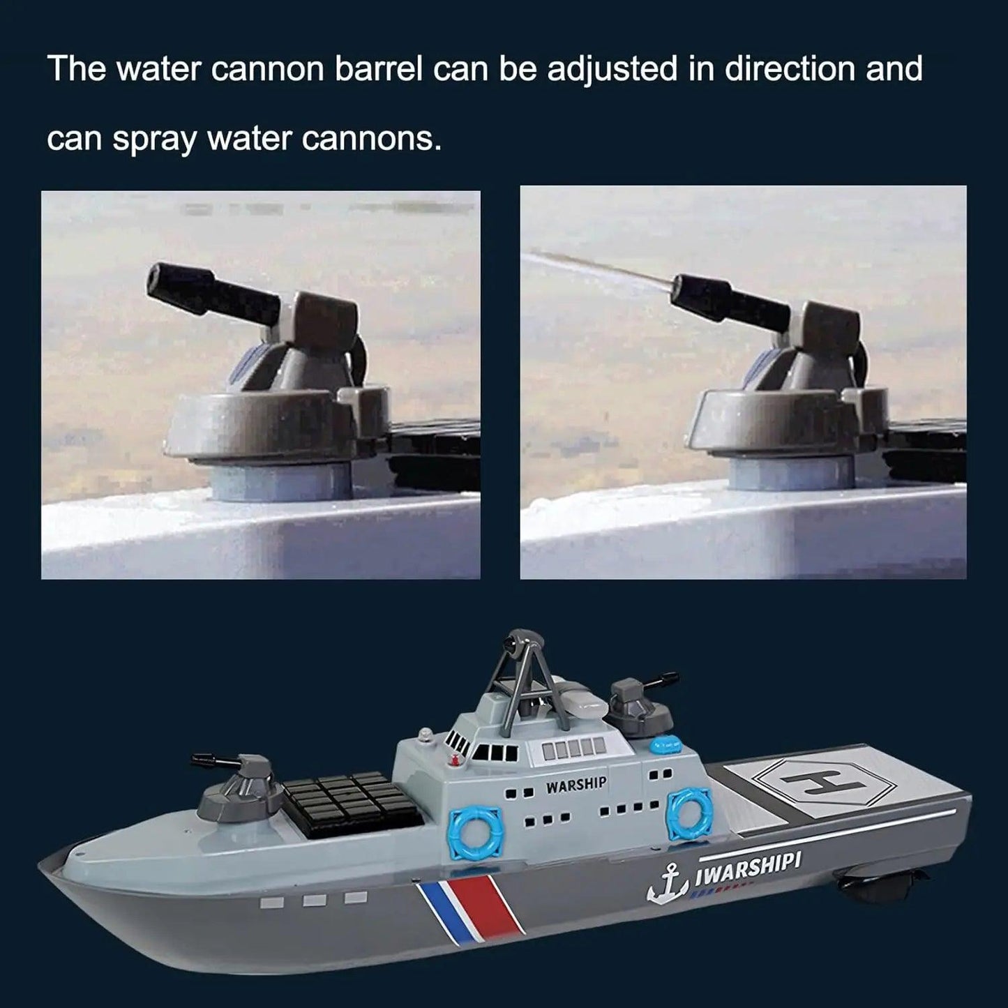  RC Warship 22in 56cm Length 8WD 2.4G LED | Toylandeu™ 