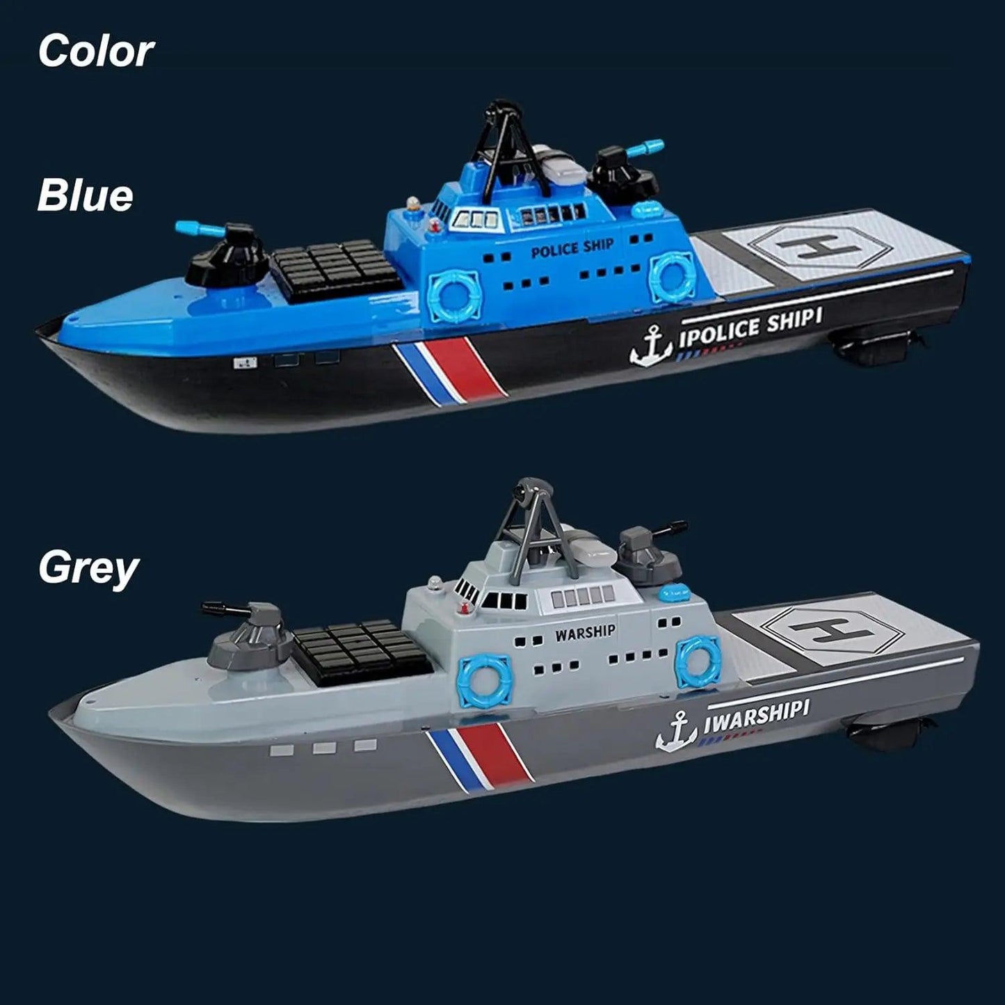  RC Warship 22in 56cm Length 8WD 2.4G LED | Toylandeu™ 