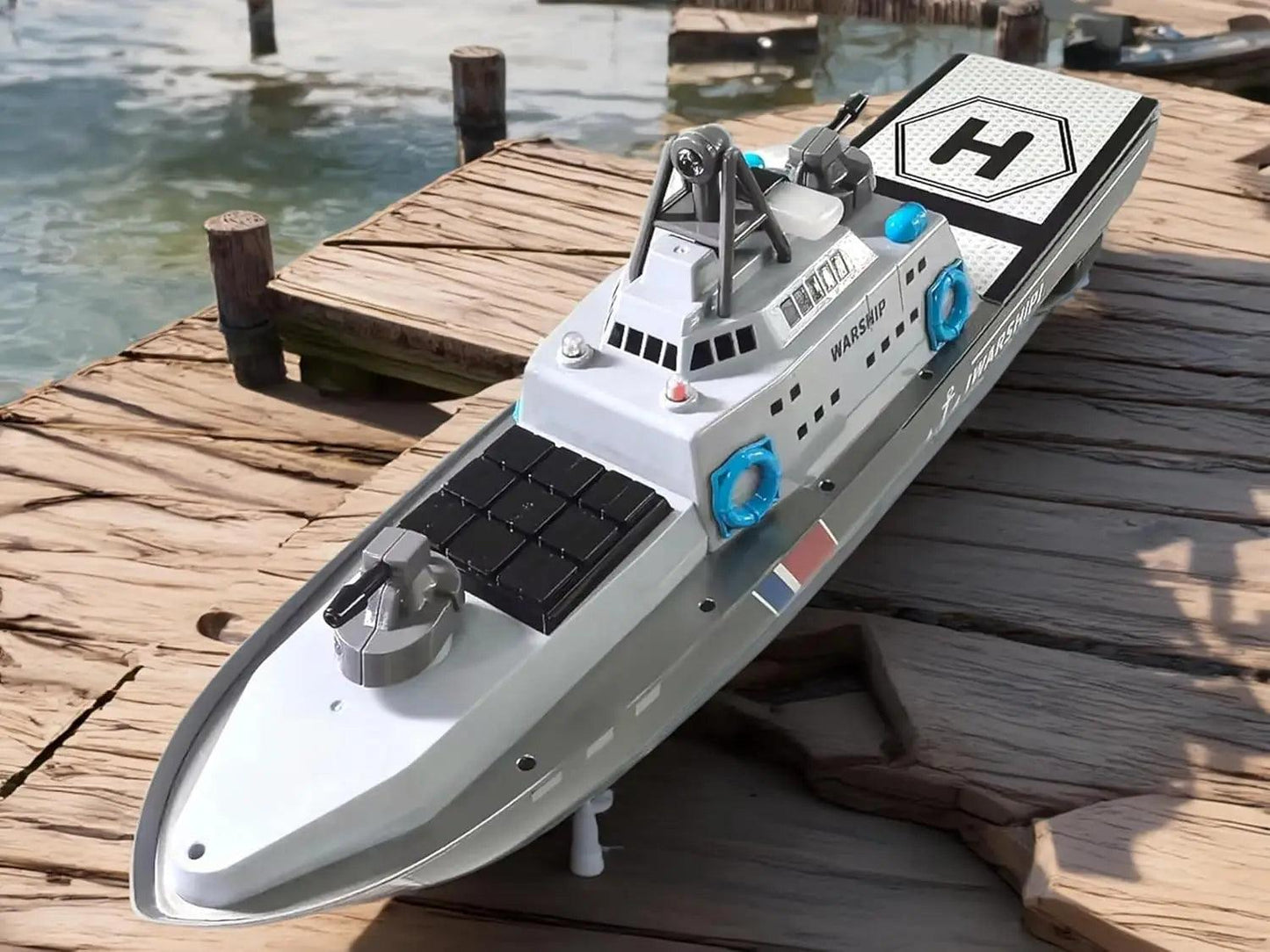  RC Warship 22in 56cm Length 8WD 2.4G LED | Toylandeu™ 