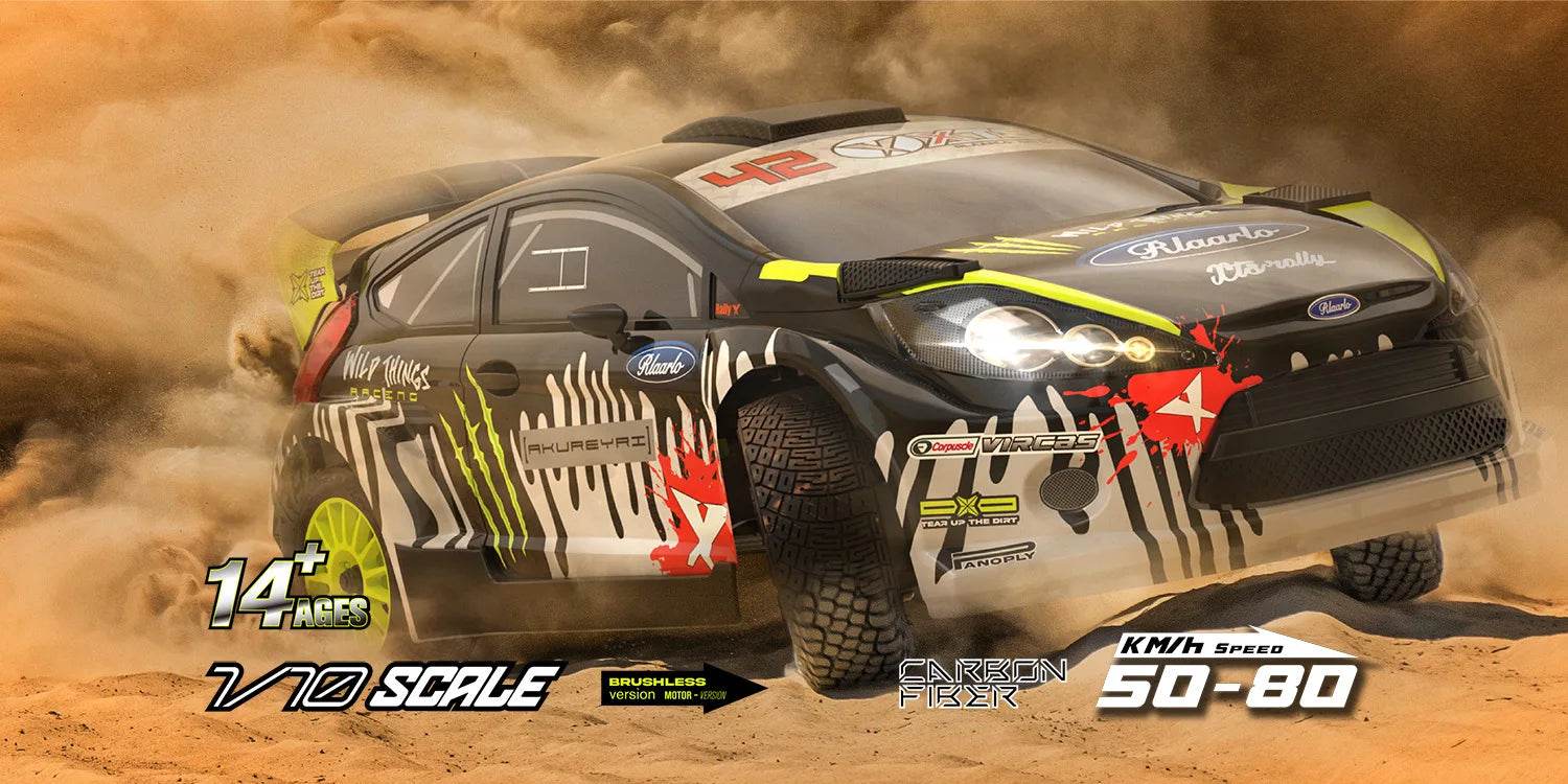 RC XTS-F10 1:10 Scale 4WD Brushless Electric Rally Car - High-Speed Remote Control Model with Complete Accessories - ToylandEU