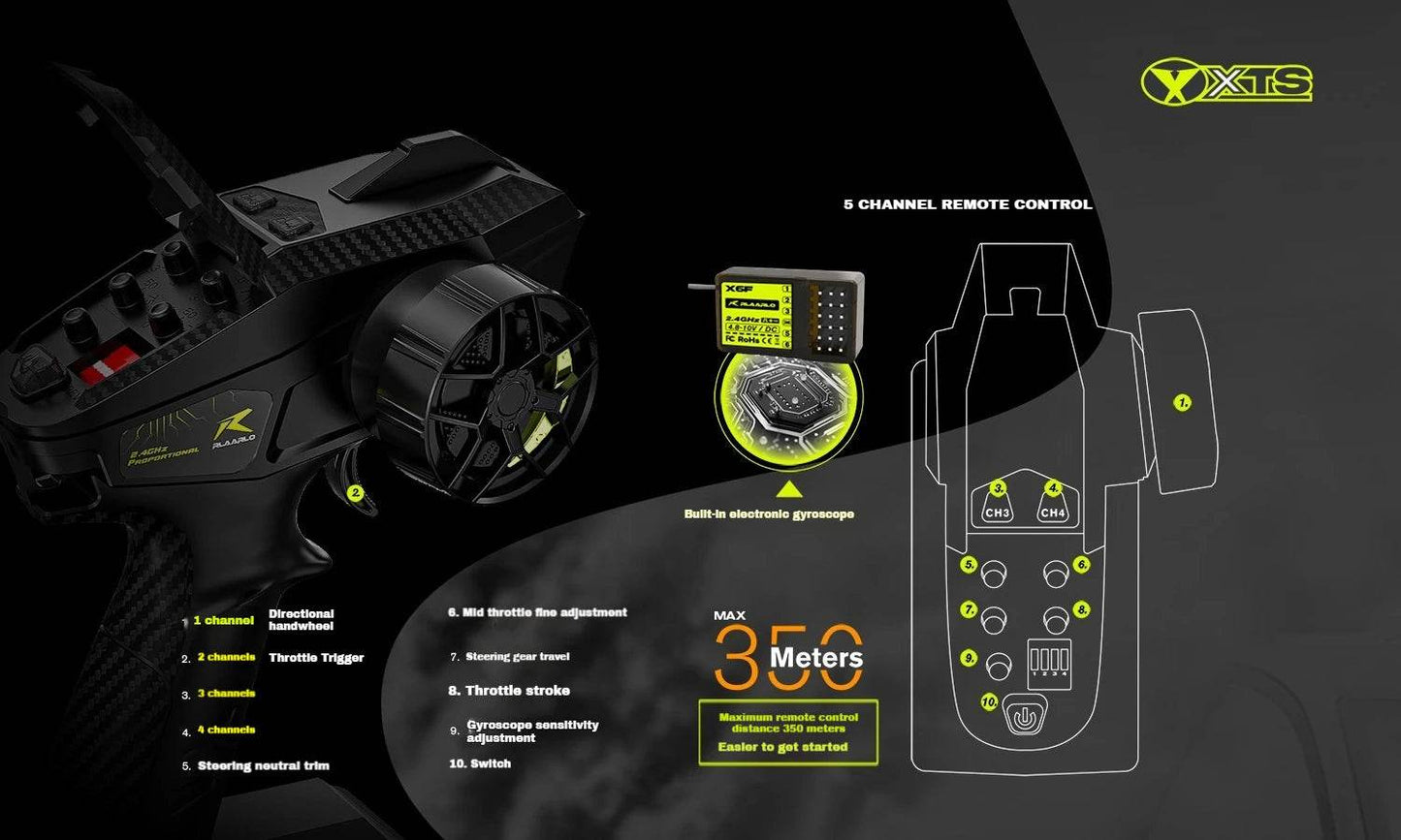 RC XTS-F10 1:10 Scale 4WD Brushless Electric Rally Car - High-Speed Remote Control Model with Complete Accessories - ToylandEU
