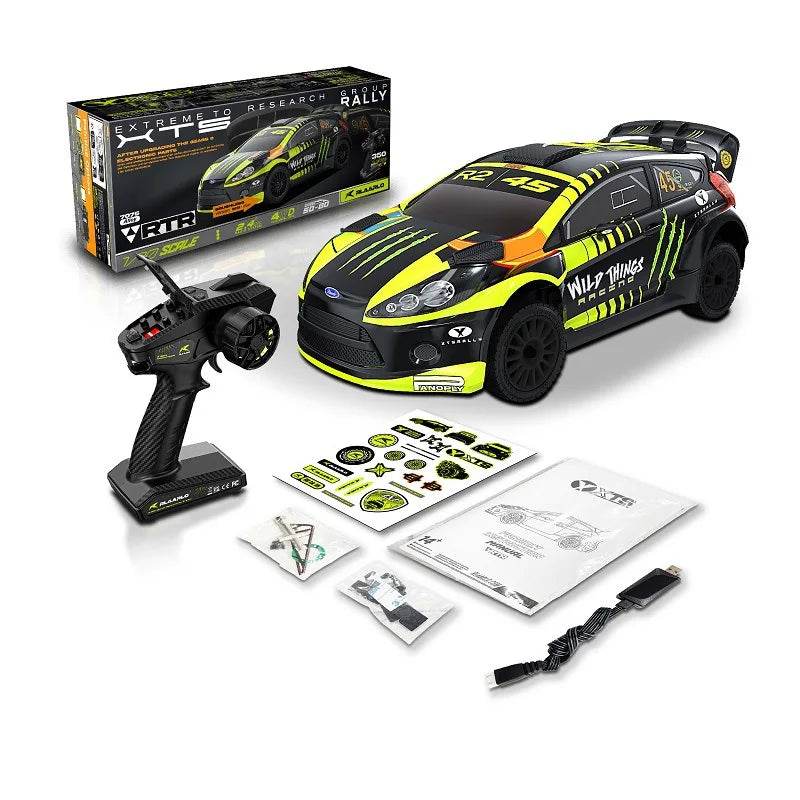RC XTS-F10 1:10 Scale 4WD Brushless Electric Rally Car - High-Speed Remote Control Model with Complete Accessories - ToylandEU