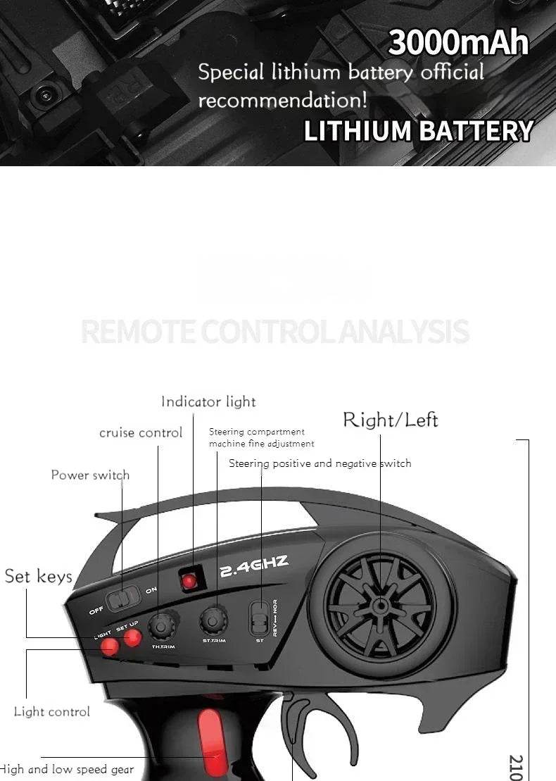 RC YOAINGO 1:10 R1001 Liema 4WD Off-Road Climbing RC Model Car - Remote Control Toy for Kids - ToylandEU
