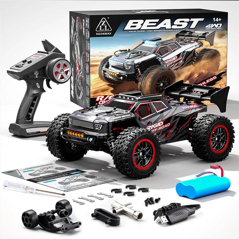 RC ZLL SG316MAX/PRO 1/16 Scale 4WD High-Speed Off-Road RC Truck with LED Lights - Brushed/Brushless Models Up to 80km/h - ToylandEU