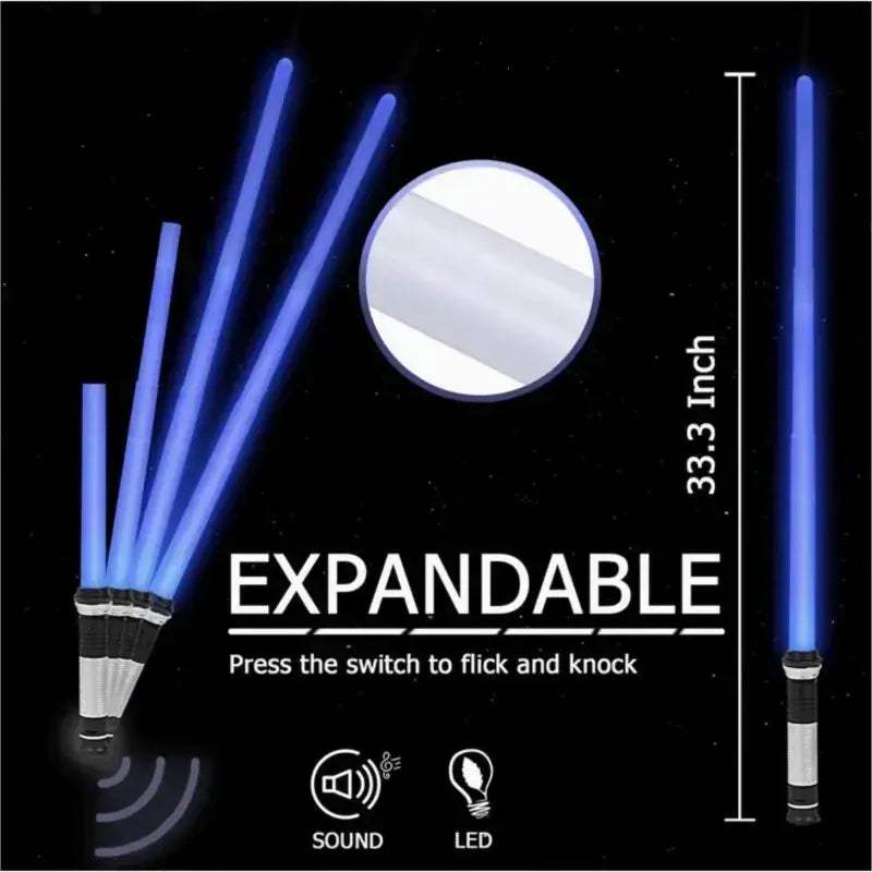 RGB Lightsaber Toy 2In1 Adjustable Sword for Kids Gift - ToylandEU
