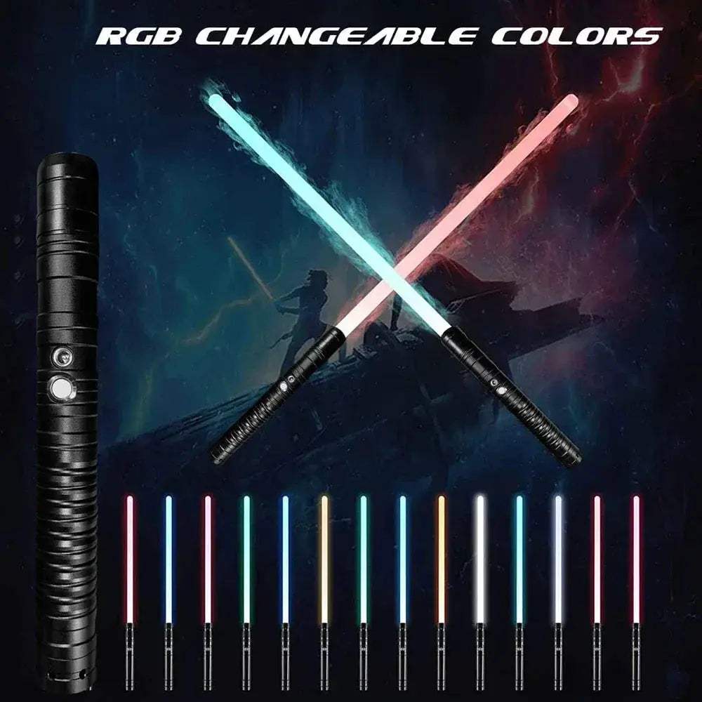 RGB Lightsaber with USB Rechargeable Metal Handle 14 Color Modes - ToylandEU