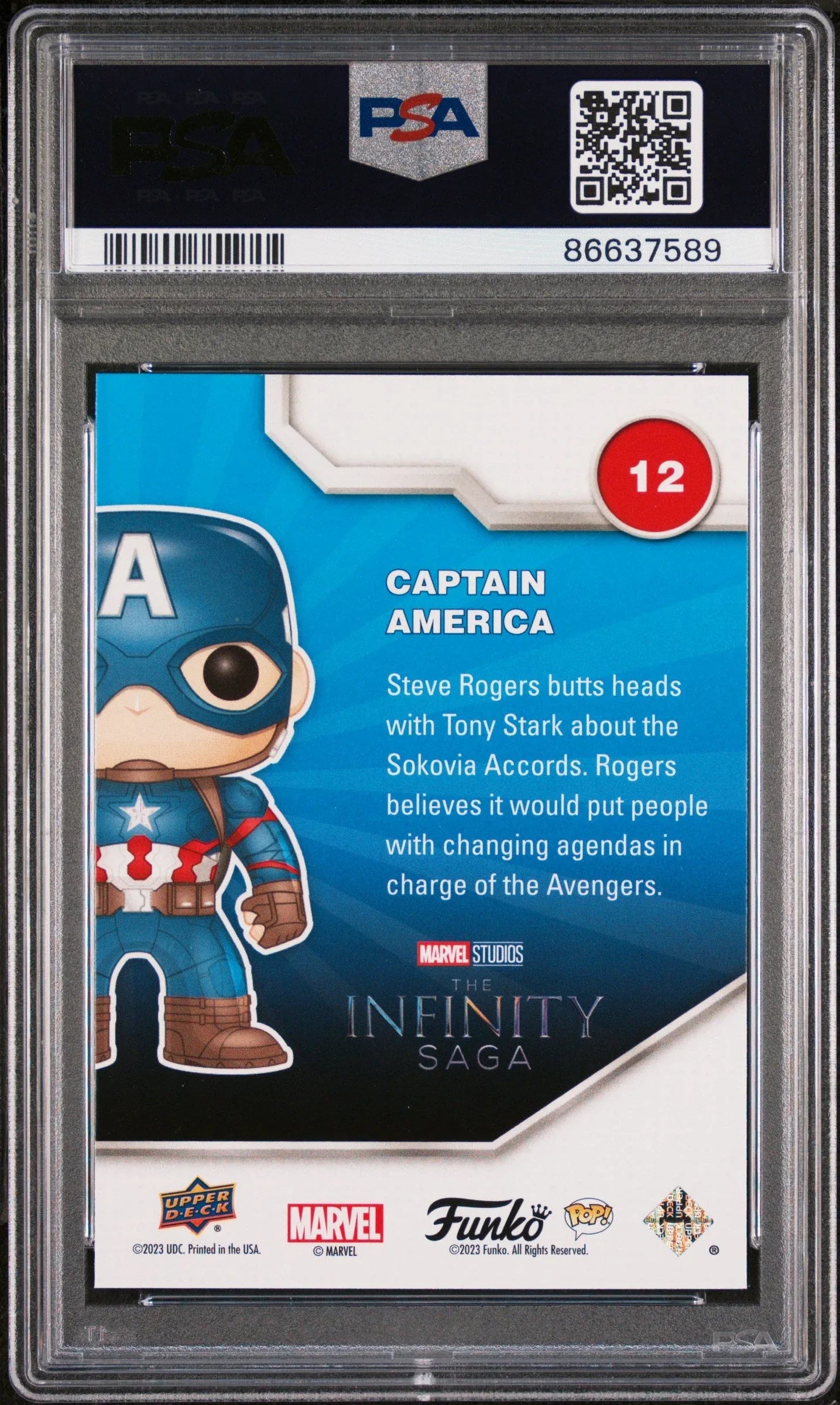 2023 UPPER DECK FUNKO POP MARVEL CAPTAIN AMERICA #12 PSA 9 - ToylandEU