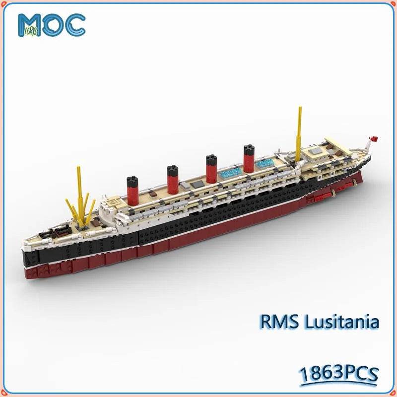 RMS Lusitania Model MOC Building Blocks DIY Assemble Bricks Building Bricks MOC - ToylandEU