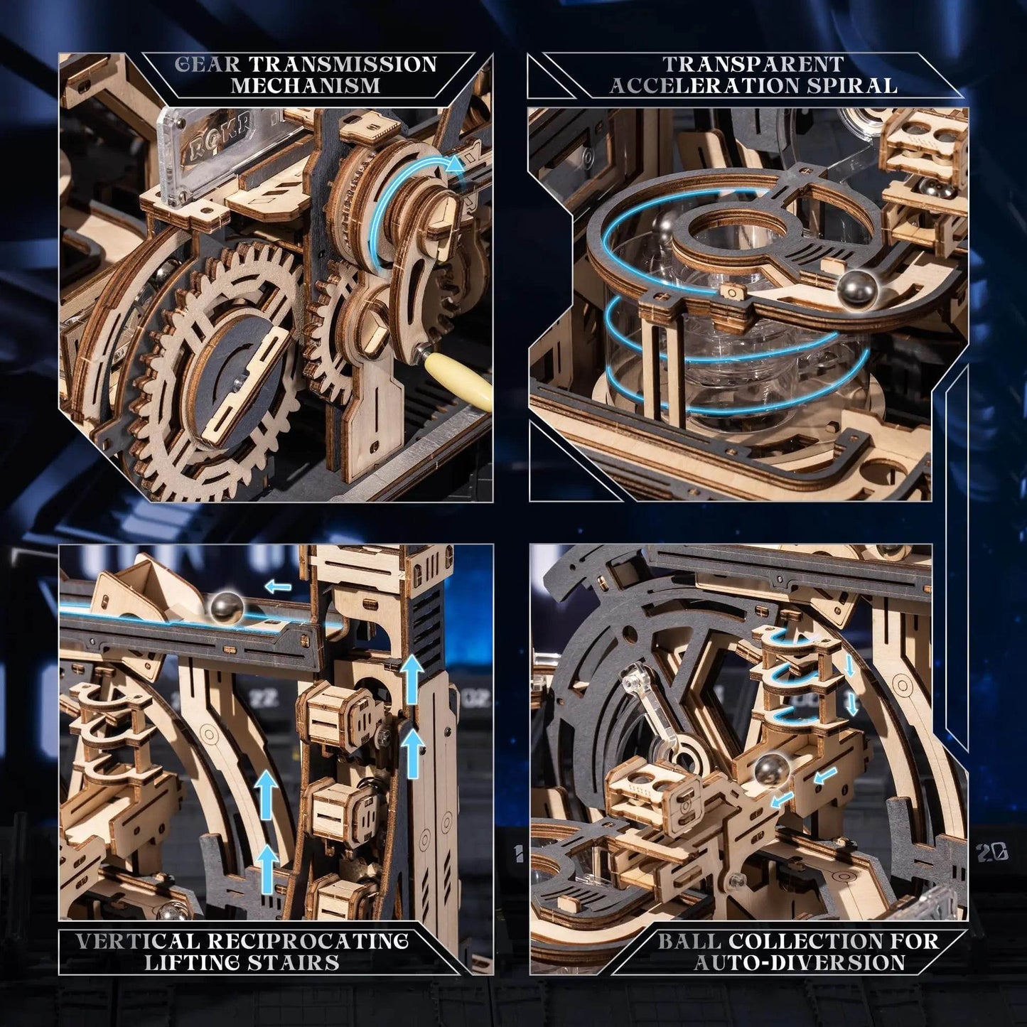 ROBOTIME Rokr Electric Marble Run with Light 3D Puzzle Toys 3D Puzzle - ToylandEU