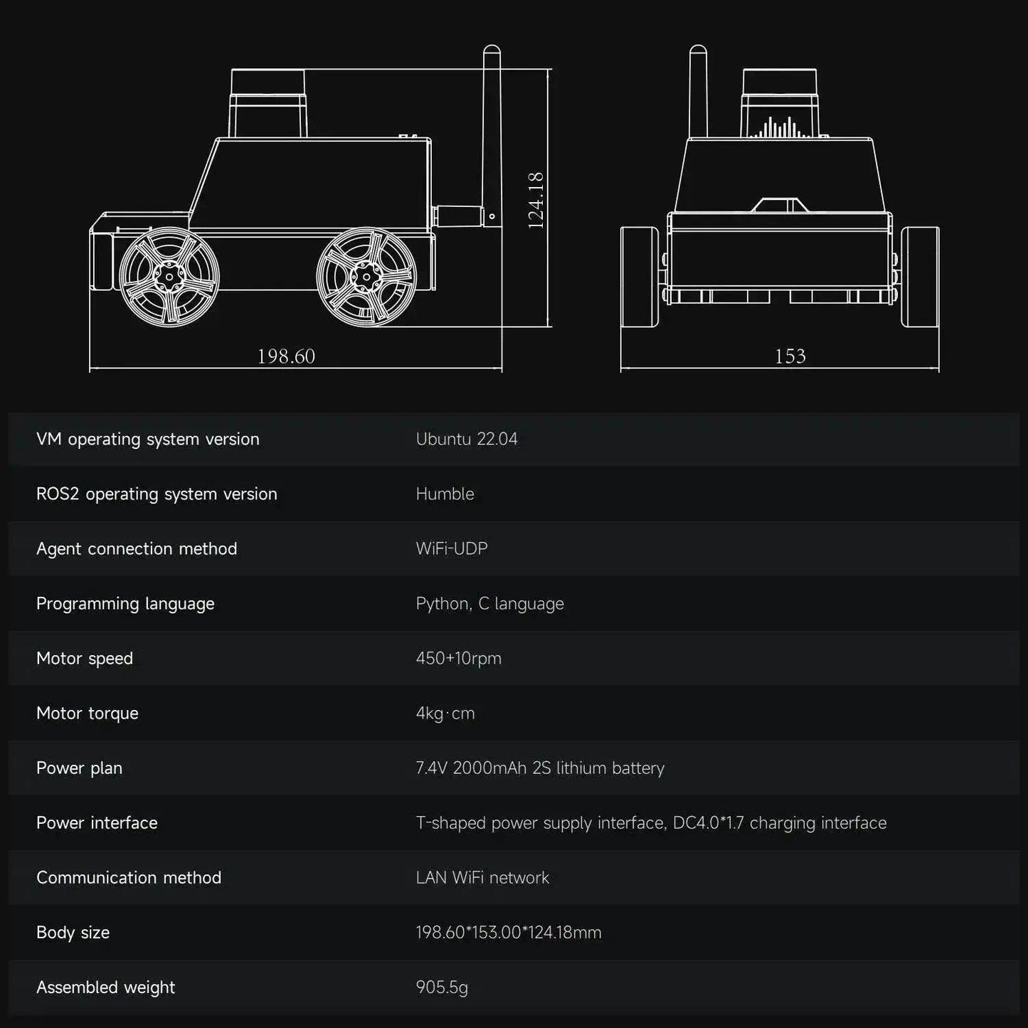  ROS2-Humble Python3 Programmable Robot Car Kit with 2MP Camera and  -  ToylandEU™