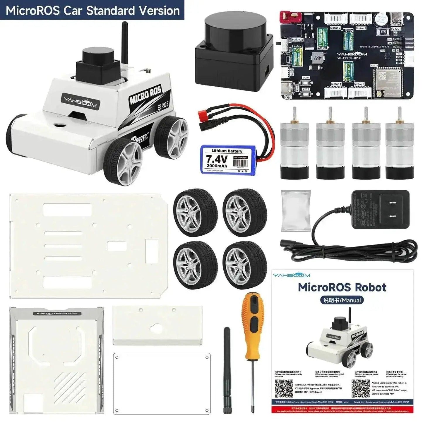  ROS2-Humble Python3 Programmable Robot Car Kit with 2MP Camera and  -  ToylandEU™