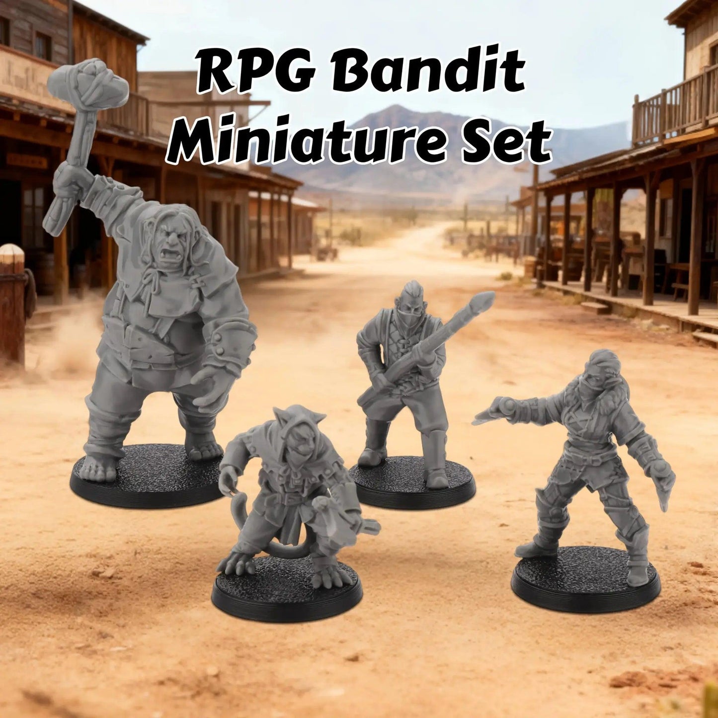  RPG Bandit Miniatures Set Of 4 For TTRPG Campaigns -  ToylandEU™