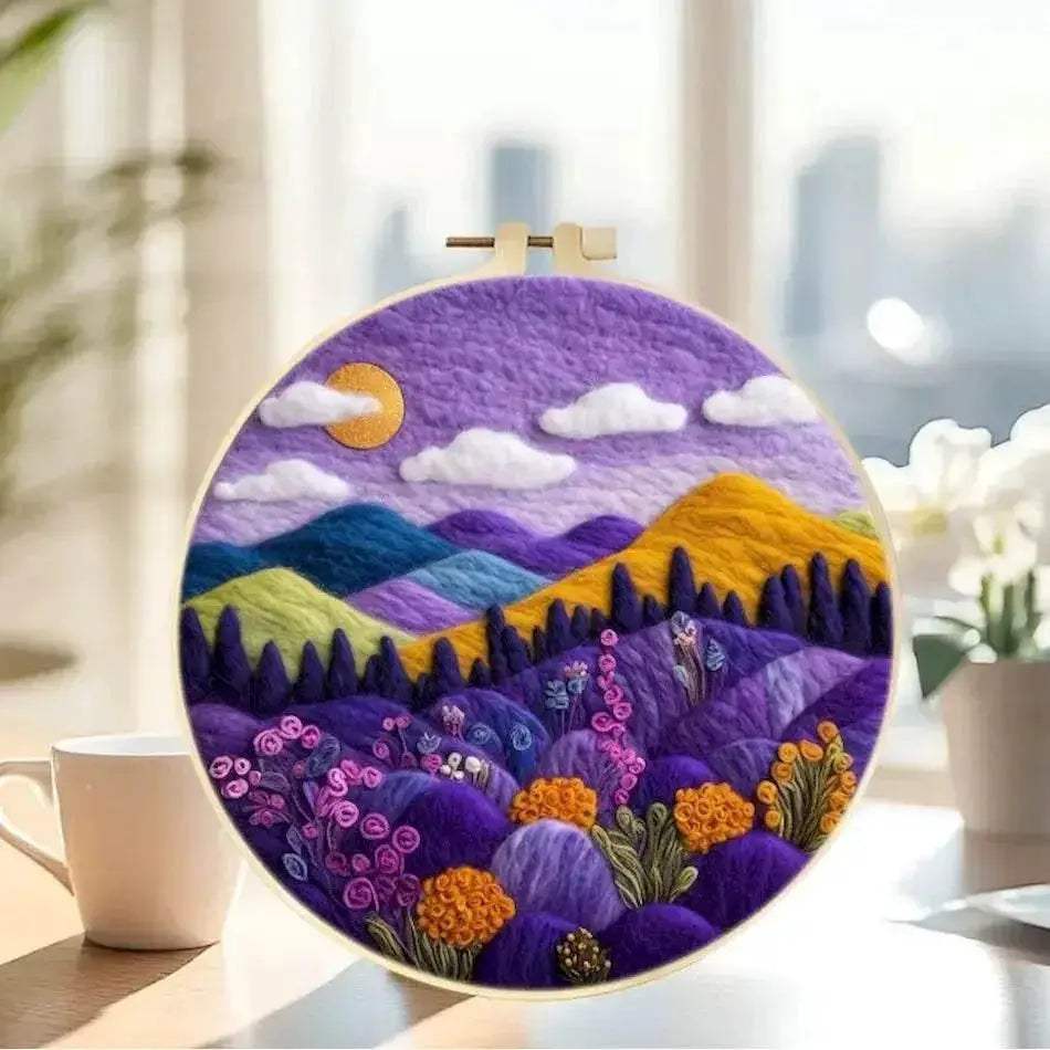 RUOPOTY Landscape Pattern Needle Felting Kit for Beginners DIY Wool Needle Felting Starter Set for Home Decoration - ToylandEU