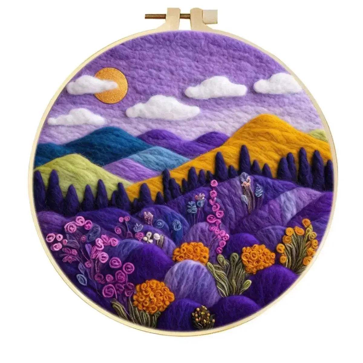RUOPOTY Landscape Pattern Needle Felting Kit for Beginners DIY Wool Needle Felting Starter Set for Home Decoration - ToylandEU