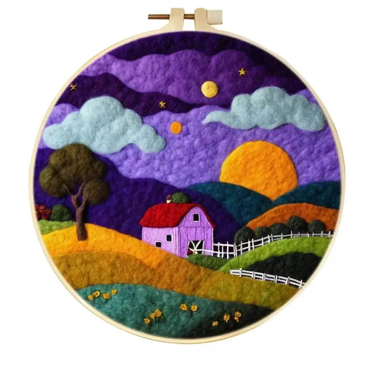 RUOPOTY Landscape Pattern Needle Felting Kit for Beginners DIY Wool Needle Felting Starter Set for Home Decoration - ToylandEU