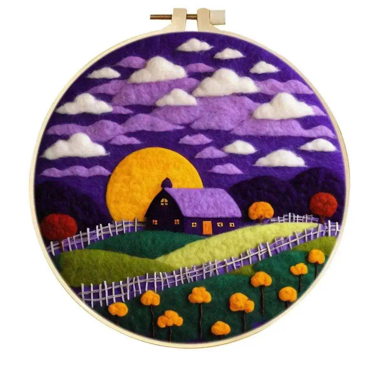 RUOPOTY Landscape Pattern Needle Felting Kit for Beginners DIY Wool Needle Felting Starter Set for Home Decoration - ToylandEU
