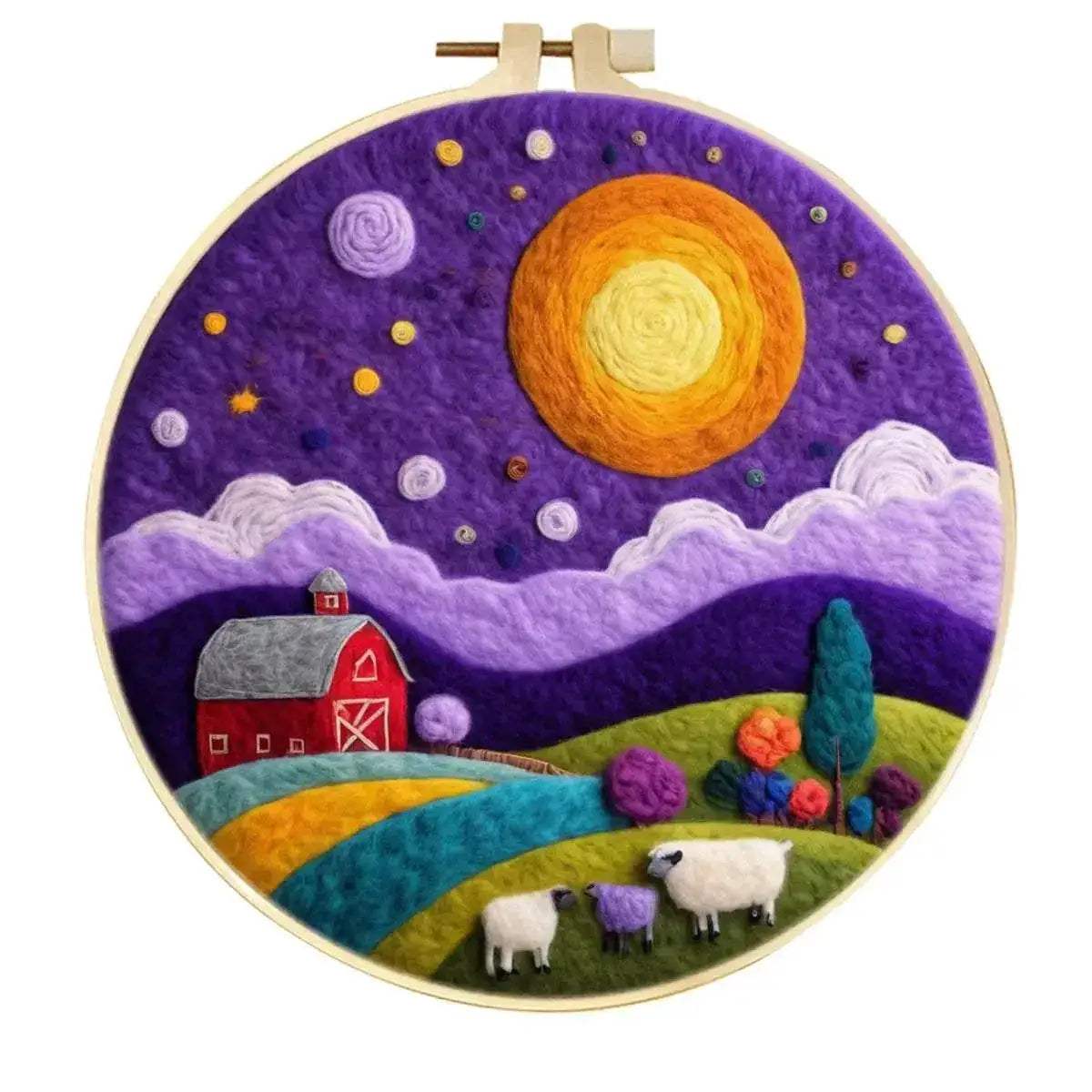 RUOPOTY Landscape Pattern Needle Felting Kit for Beginners DIY Wool Needle Felting Starter Set for Home Decoration - ToylandEU