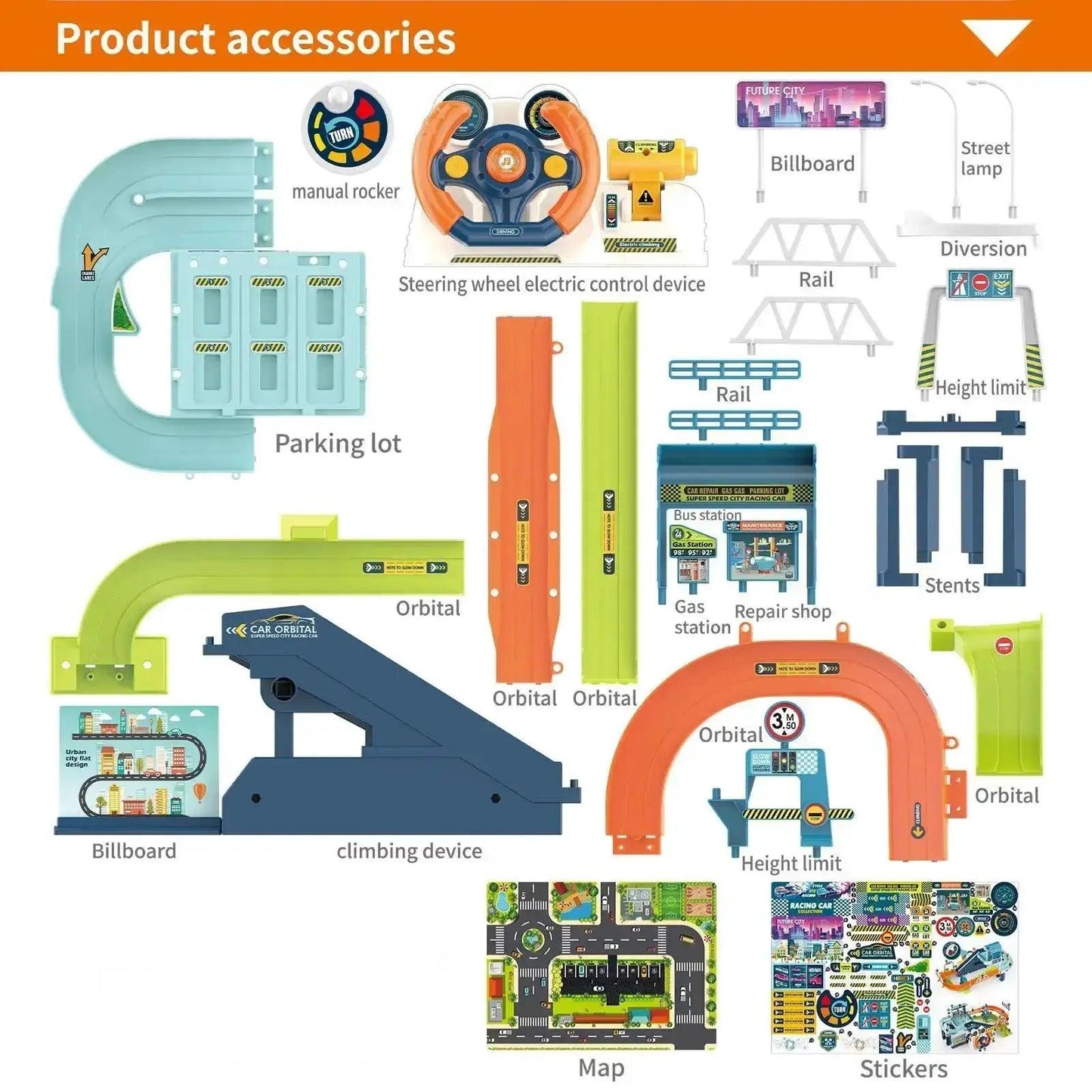  2-In-1 Race Car Track Playset With Lifting Parking Lot -  ToylandEU™