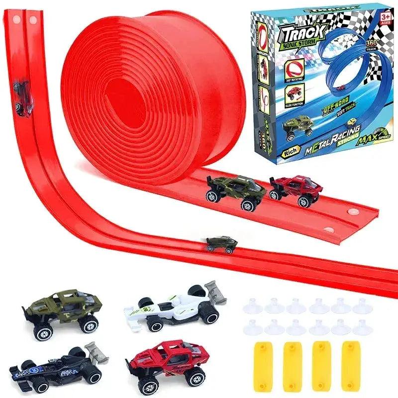  Flexible Race Track Roll Up With Double Lanes For Kids -  ToylandEU™