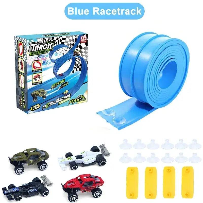  Flexible Race Track Roll Up With Double Lanes For Kids -  ToylandEU™