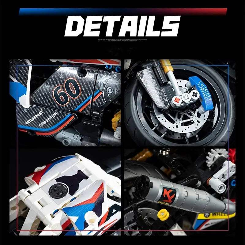 649Pcs In Stock Technical Racing Motorcycle 1000 RR Motorbike Building Blocks Bricks Model Toys Birthday Christmas Children Gift - ToylandEU