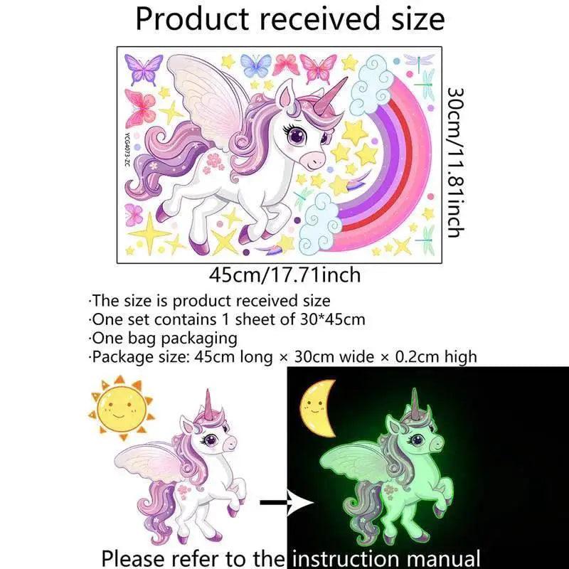  Radiant Unicorn Wall Decals Glow In Dark Toyland EU -  ToylandEU™