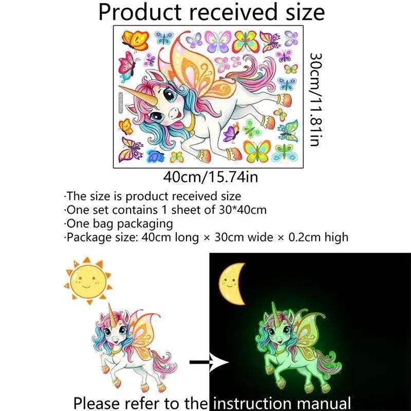  Radiant Unicorn Wall Decals Glow In Dark Toyland EU -  ToylandEU™