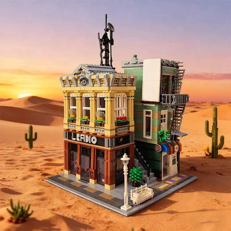 Radio Station City Architecture Lego Compatible Modular Building Kit - ToylandEU