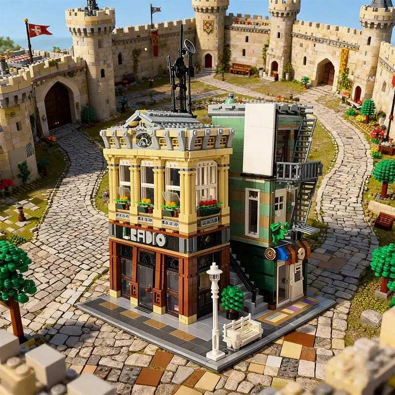 Radio Station City Architecture Lego Compatible Modular Building Kit - ToylandEU