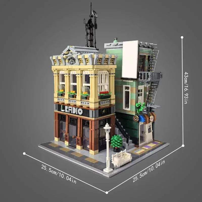 Radio Station City Architecture Lego Compatible Modular Building Kit - ToylandEU