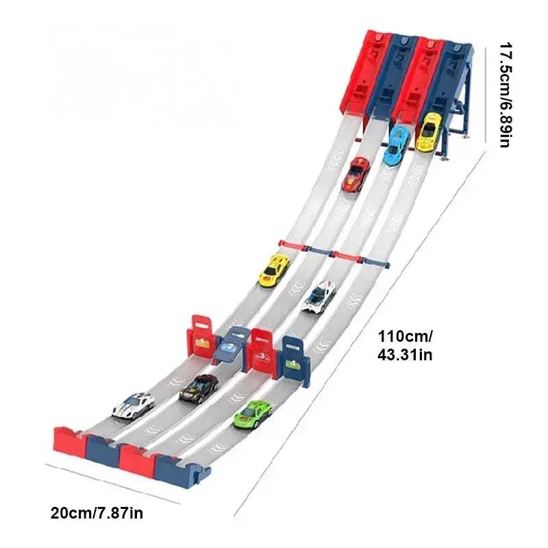 Rail Car Track Racing Set With Durable Catapult Kit - ToylandEU