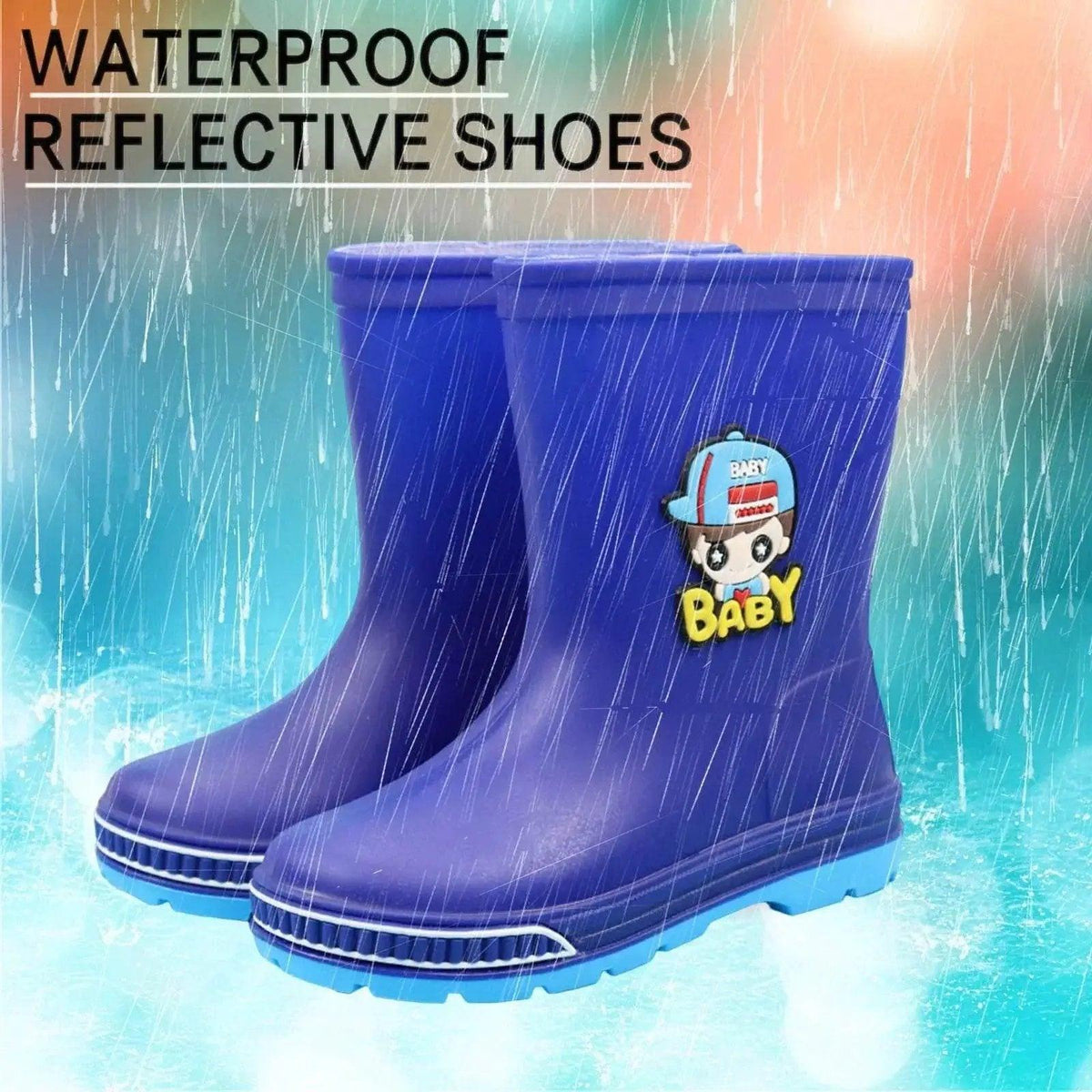  Colorful Waterproof Rain Boots for Kids - Yellow, Blue, Green, Pink with Removable Cotton Lining -  ToylandEU™