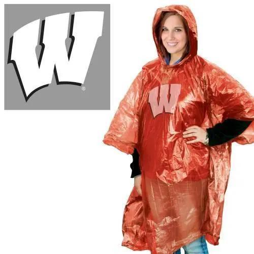  Wisconsin Badgers Rain Poncho One Size Fits Most Packable -  ToylandEU™