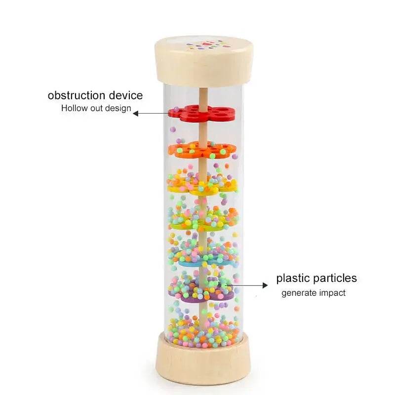 Rain Sound Tube Simulator Toy Rainbow Hourglass Sand Bell Educational Music Instrument Puzzle Kids Gift - ToylandEU