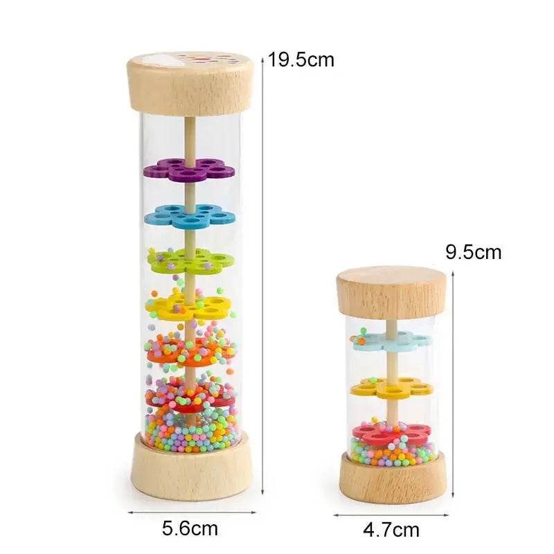 Rain Sound Tube Simulator Toy Rainbow Hourglass Sand Bell Educational Music Instrument Puzzle Kids Gift - ToylandEU