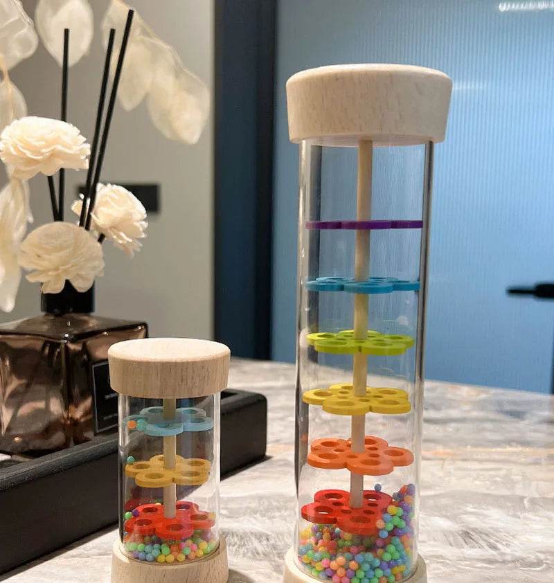 Rain Sound Tube Simulator Toy Rainbow Hourglass Sand Bell Educational Music Instrument Puzzle Kids Gift - ToylandEU