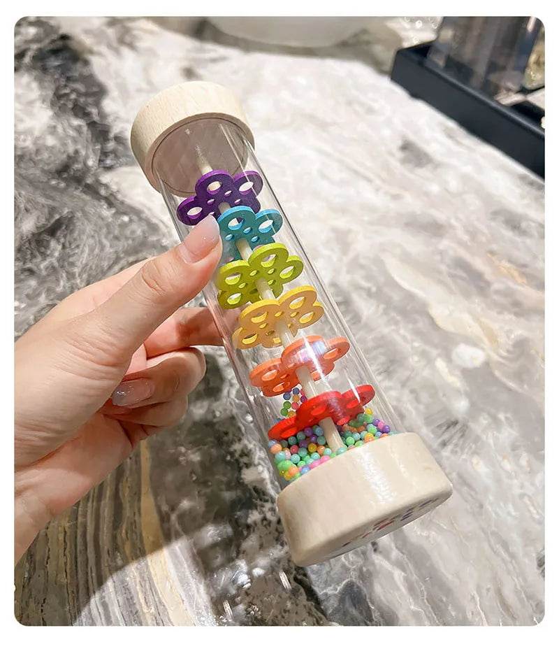 Rain Sound Tube Simulator Toy Rainbow Hourglass Sand Bell Educational Music Instrument Puzzle Kids Gift - ToylandEU