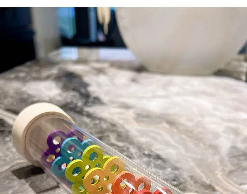 Rain Sound Tube Simulator Toy Rainbow Hourglass Sand Bell Educational Music Instrument Puzzle Kids Gift - ToylandEU