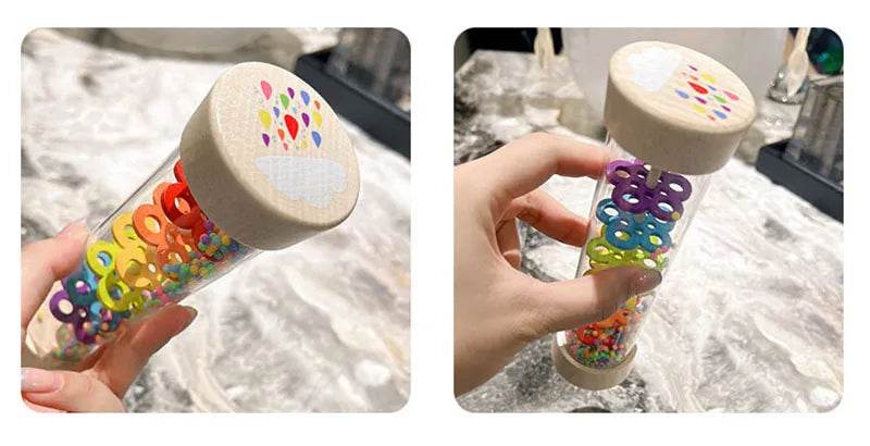 Rain Sound Tube Simulator Toy Rainbow Hourglass Sand Bell Educational Music Instrument Puzzle Kids Gift - ToylandEU
